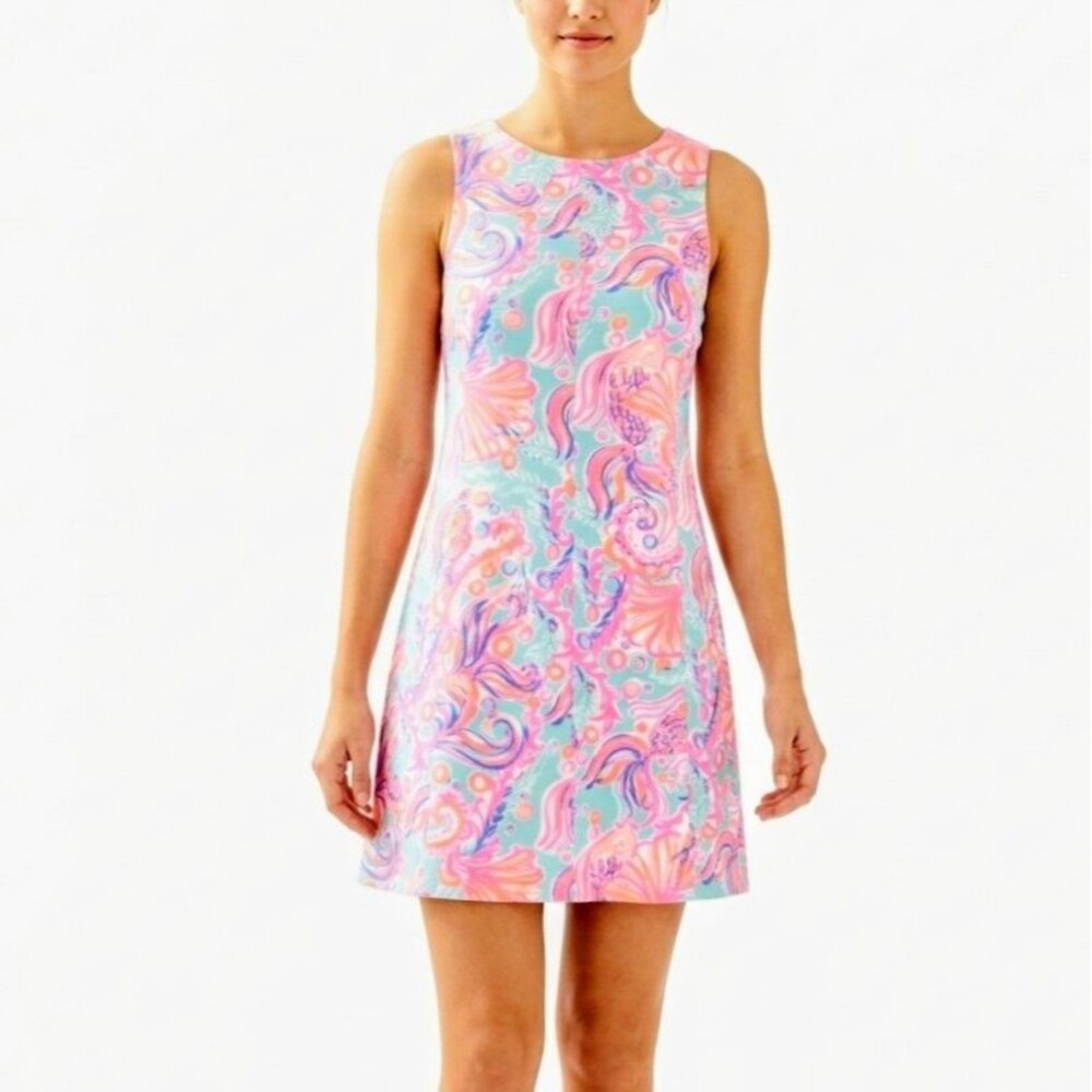 LILLY PULITZER Dress Felicity Pink Pout Too Much Bubbly Print Woman Size Large